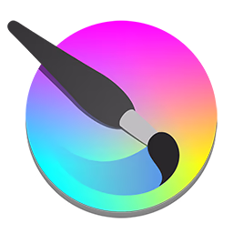 The Krita logo, featuring a paintbrush drawing on a circle of many colors.