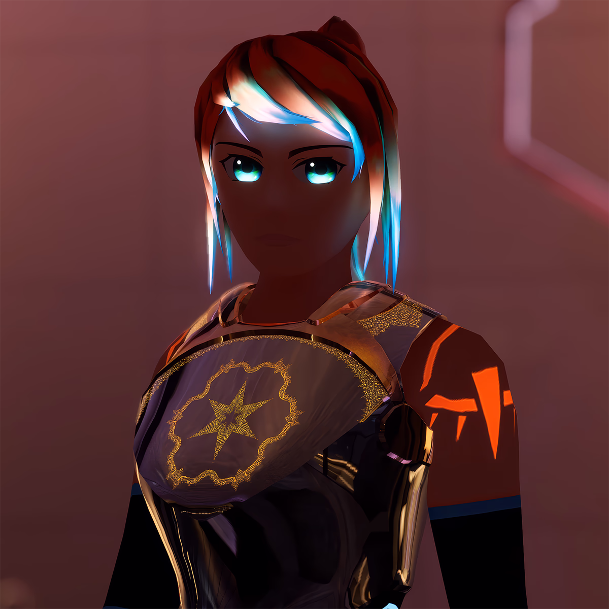 The character model in a natural pose.